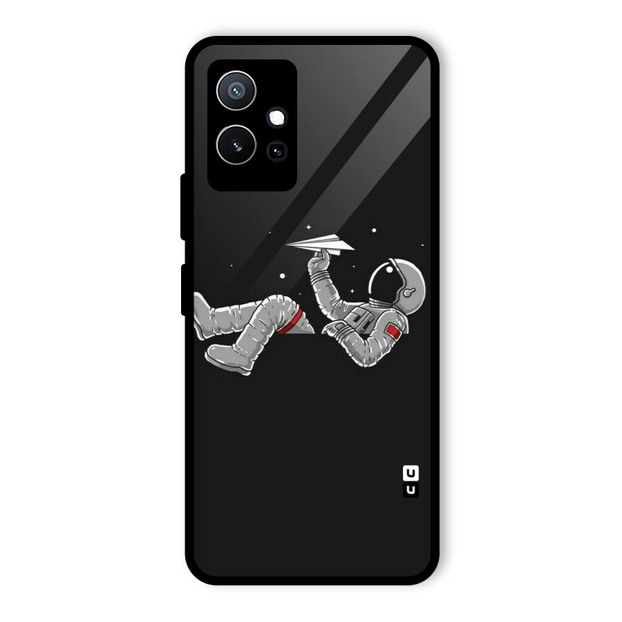 Spaceman Flying Glass Back Case for Vivo iQOO Z6