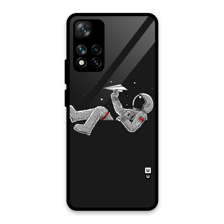Spaceman Flying Glass Back Case for Xiaomi 11i HyperCharge 5G