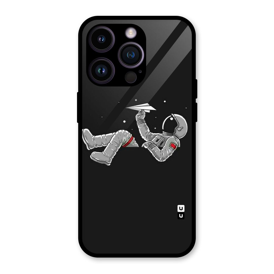 Spaceman Flying Glass Back Case for iPhone 14 Pro