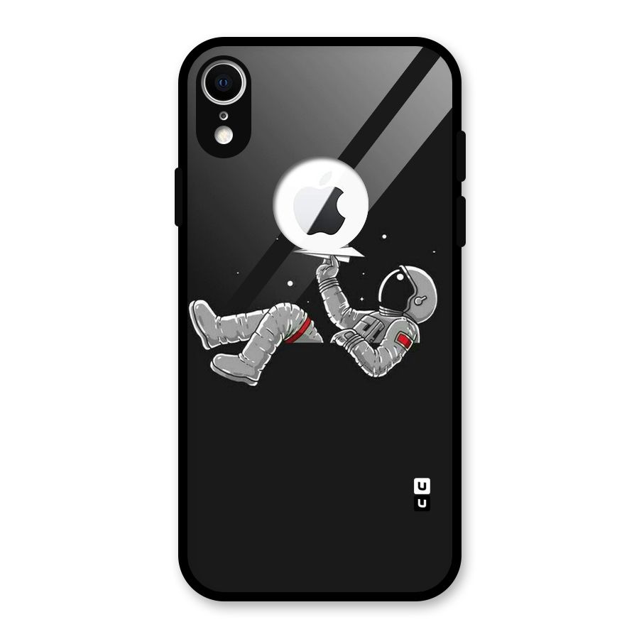 Spaceman Flying Glass Back Case for iPhone XR Logo Cut