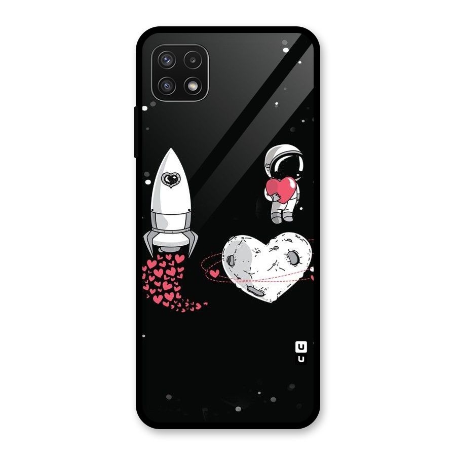 Spaceman Love Glass Back Case for Galaxy A22 5G