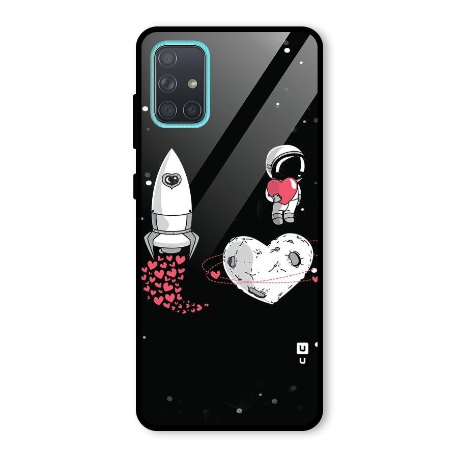 Spaceman Love Glass Back Case for Galaxy A71
