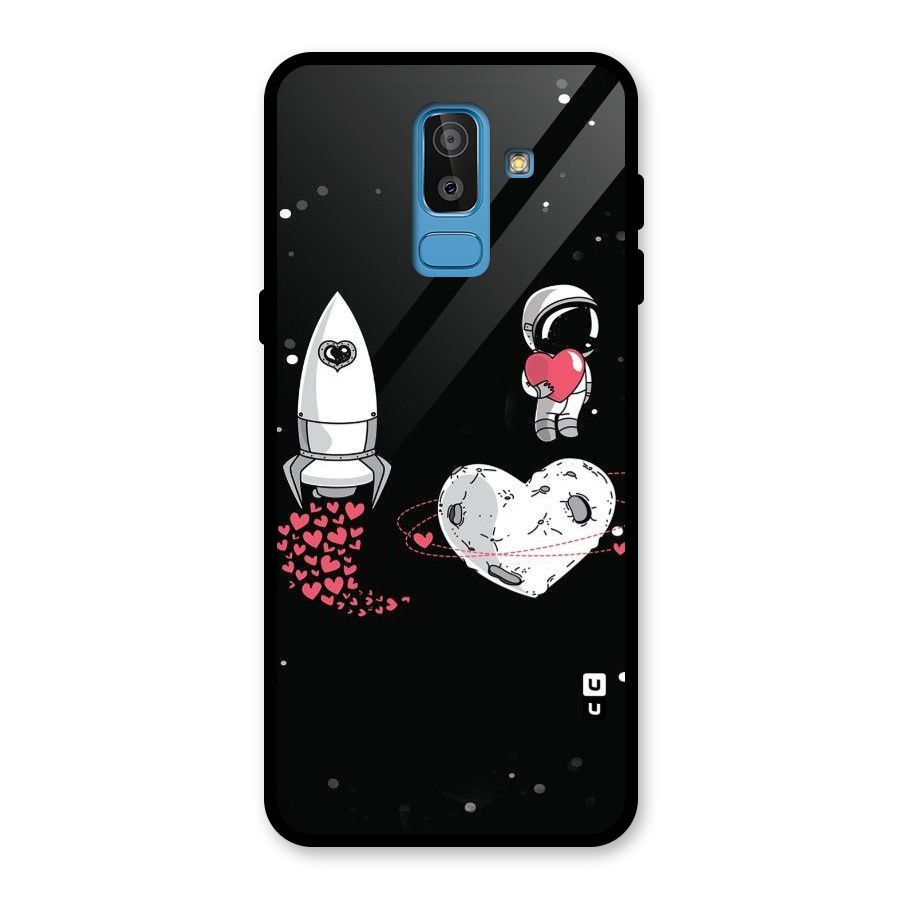 Spaceman Love Glass Back Case for Galaxy J8