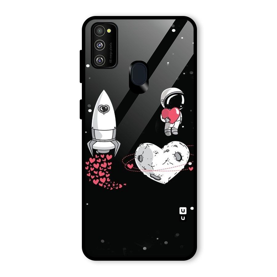 Spaceman Love Glass Back Case for Galaxy M30s