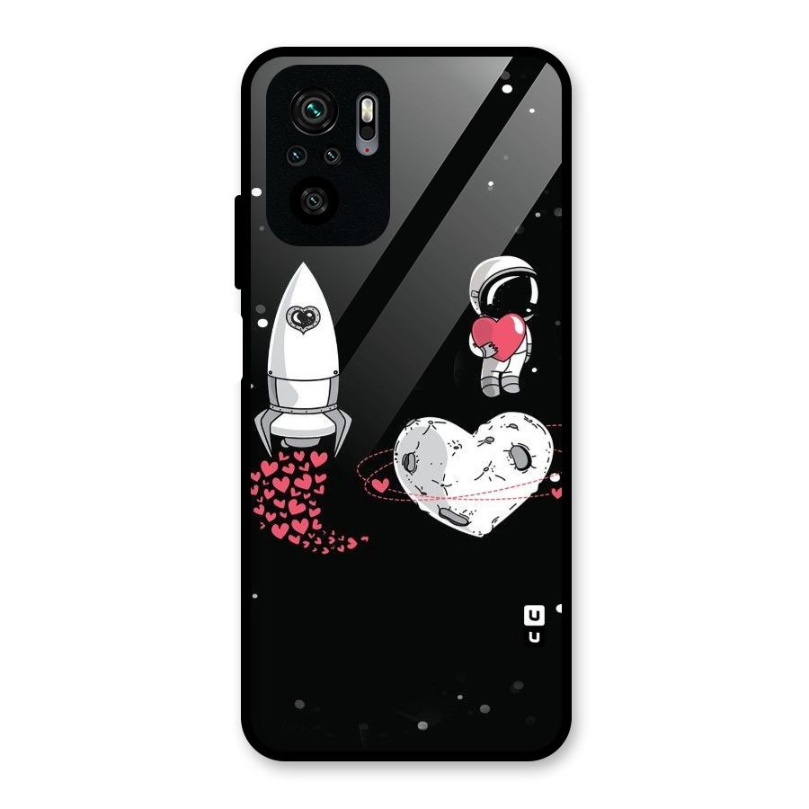 Spaceman Love Glass Back Case for Redmi Note 10S