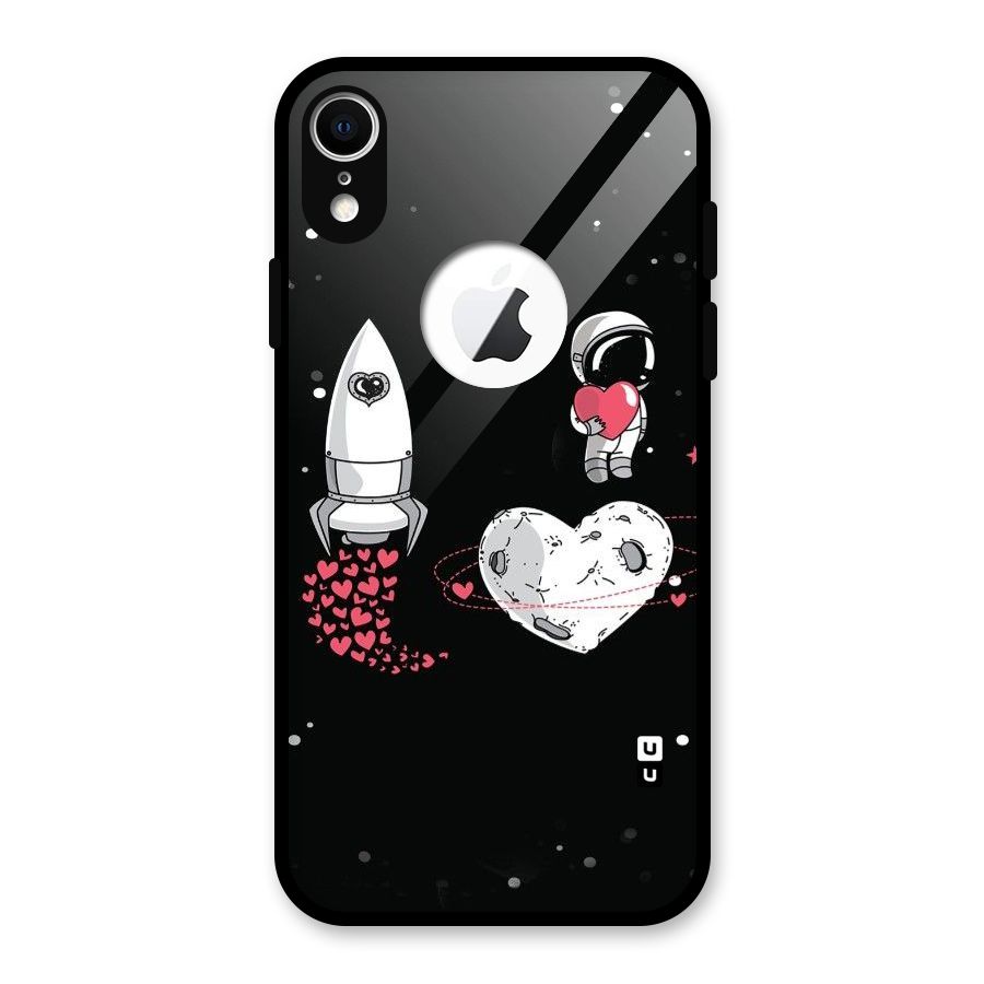 Spaceman Love Glass Back Case for iPhone XR Logo Cut