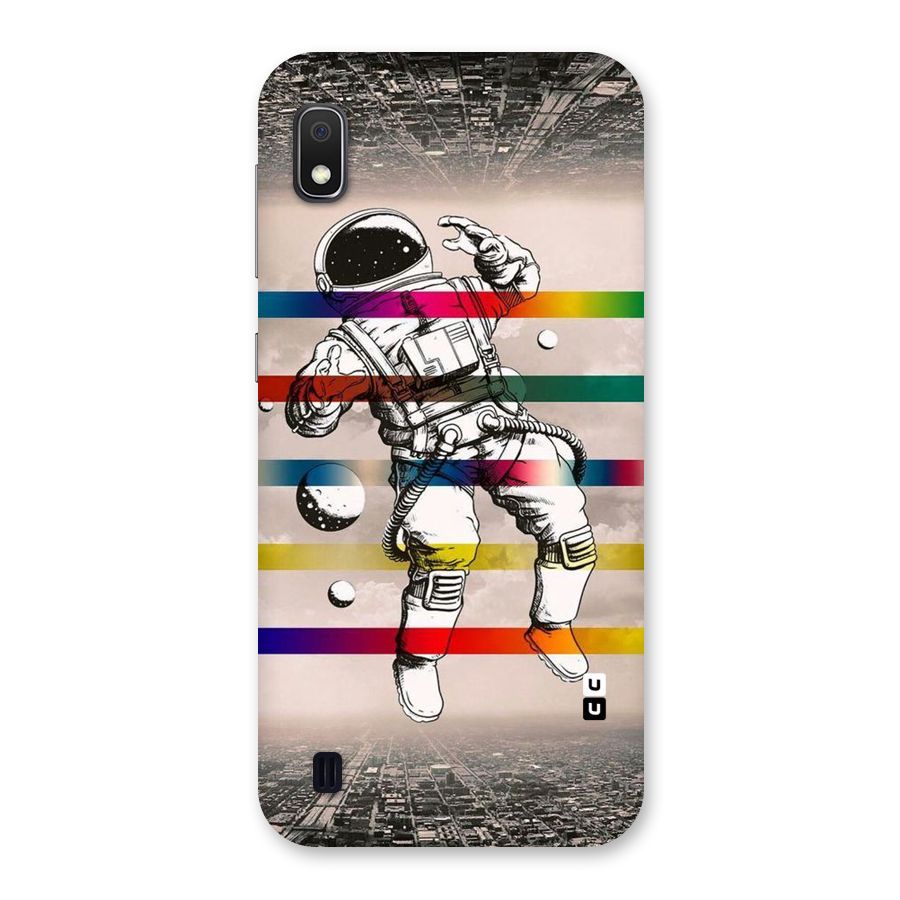 Spaceman Rainbow Stripes Back Case for Galaxy A10