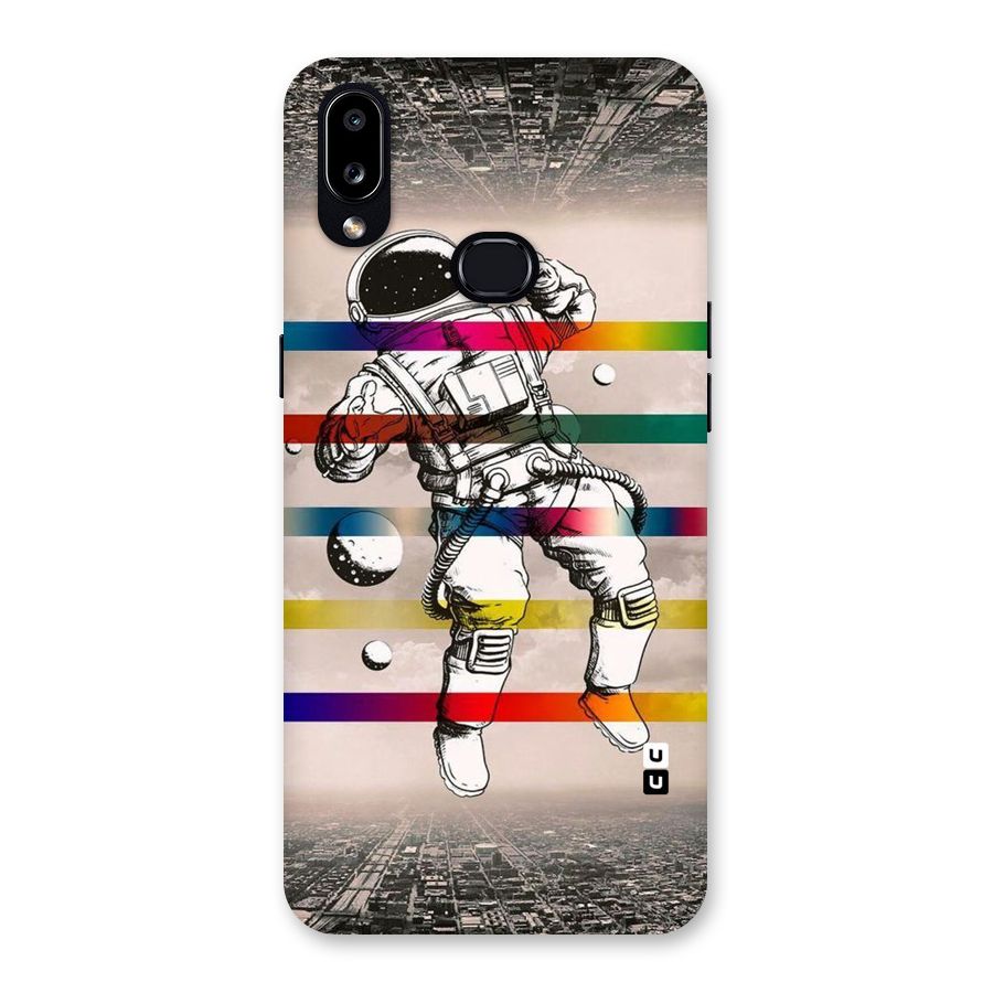 Spaceman Rainbow Stripes Back Case for Galaxy A10s
