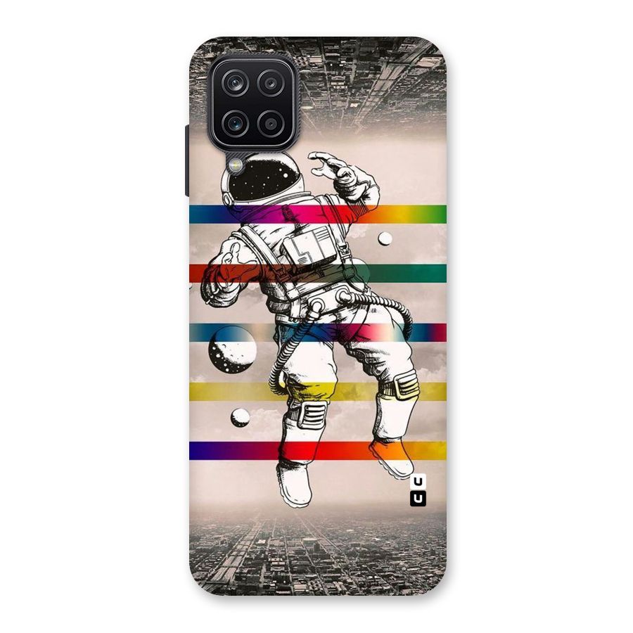 Spaceman Rainbow Stripes Back Case for Galaxy A12