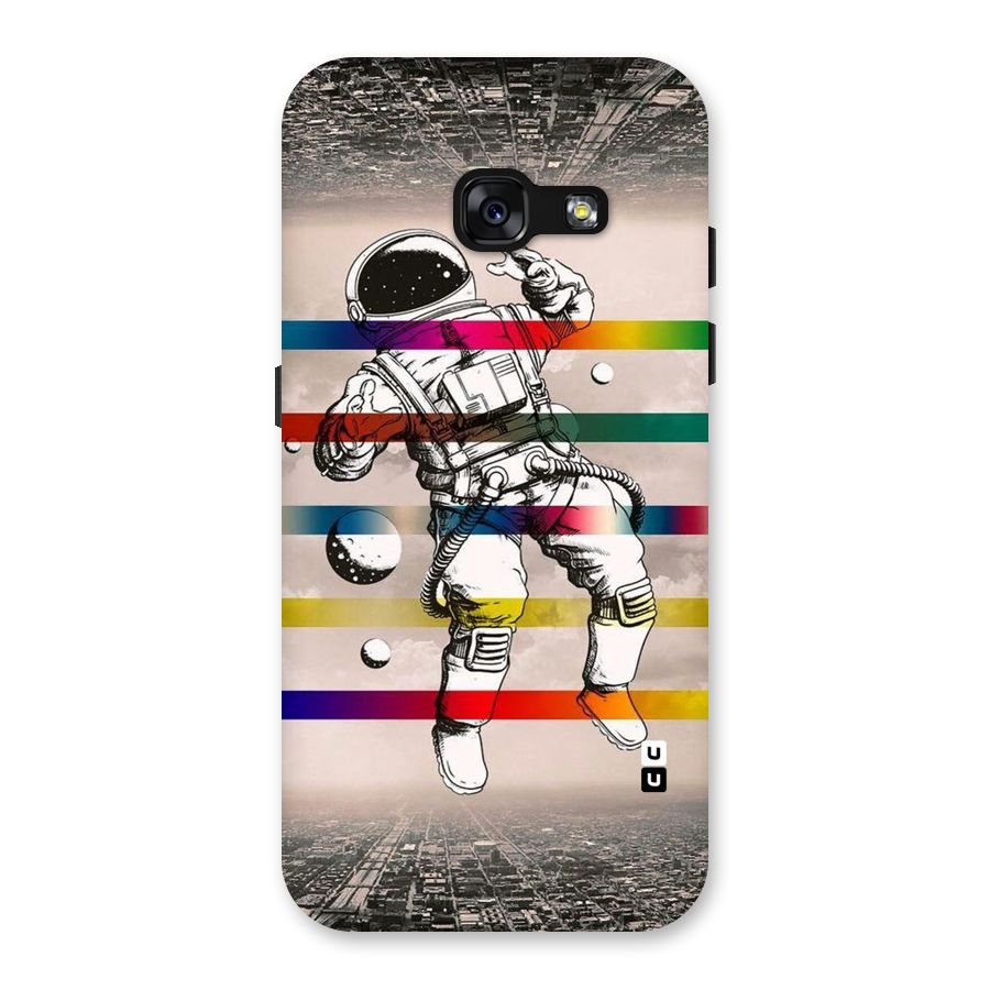 Spaceman Rainbow Stripes Back Case for Galaxy A3 (2017)