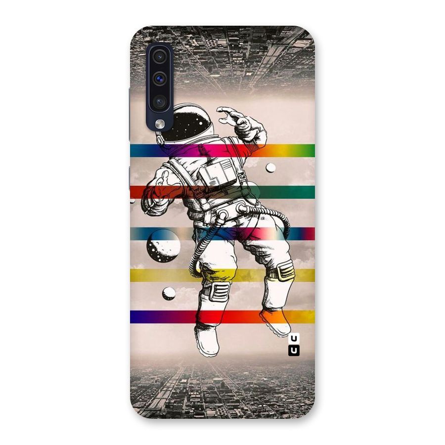 Spaceman Rainbow Stripes Back Case for Galaxy A50