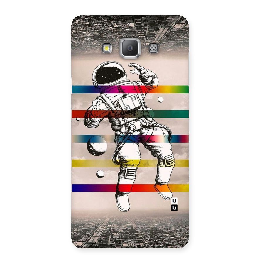 Spaceman Rainbow Stripes Back Case for Galaxy A7
