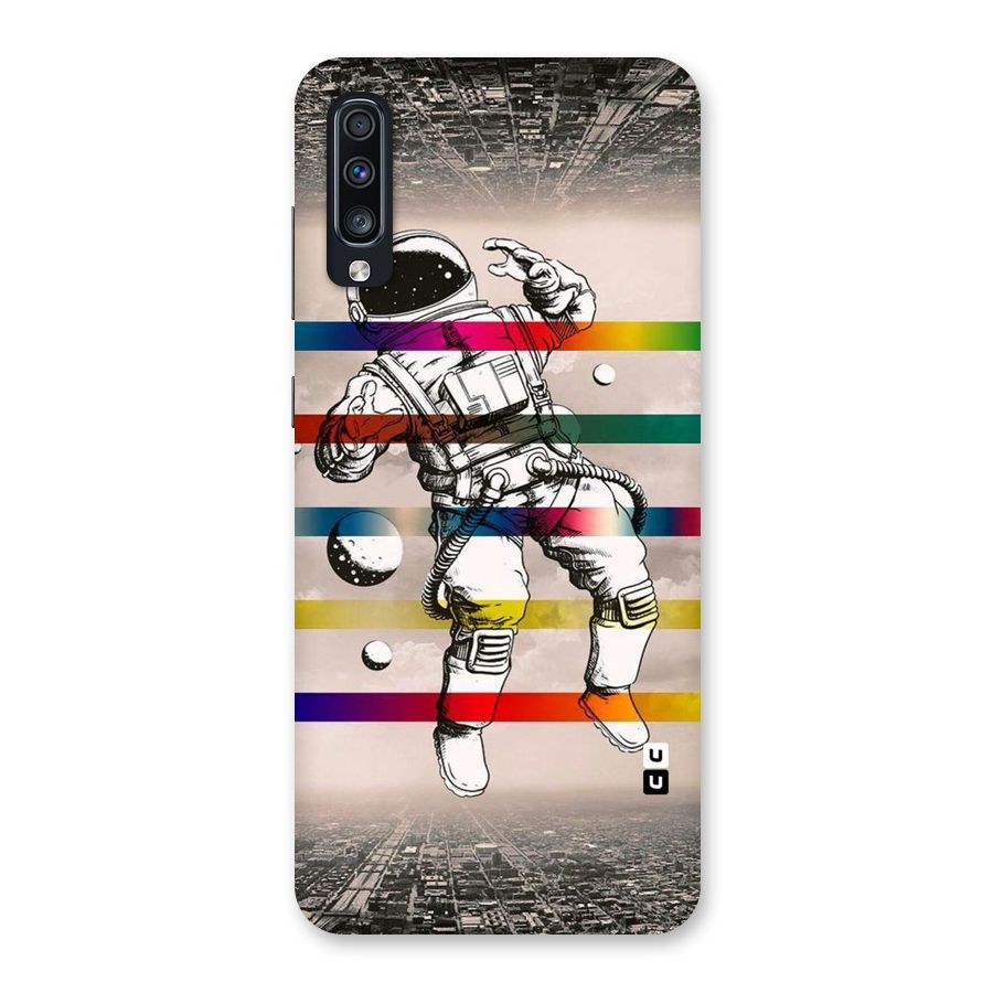 Spaceman Rainbow Stripes Back Case for Galaxy A70