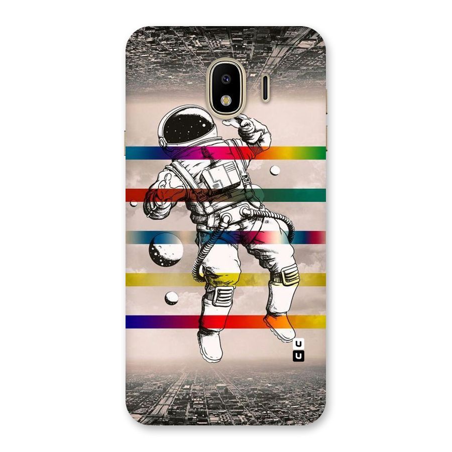 Spaceman Rainbow Stripes Back Case for Galaxy J4
