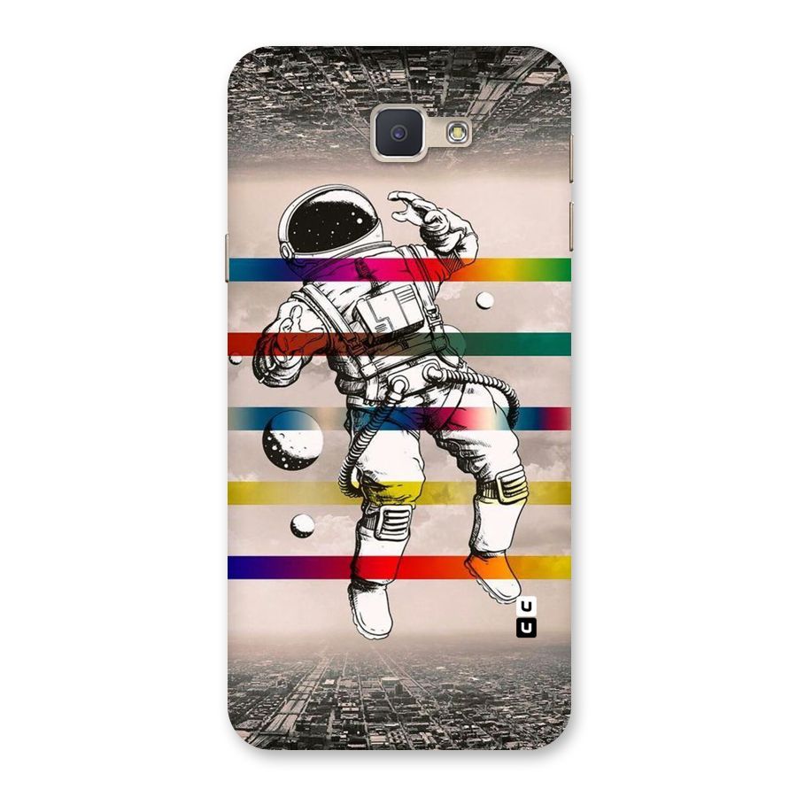 Spaceman Rainbow Stripes Back Case for Galaxy J5 Prime