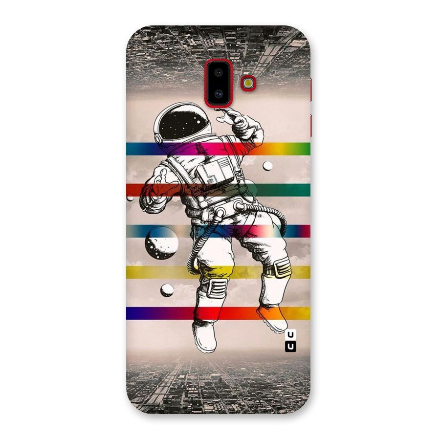 Spaceman Rainbow Stripes Back Case for Galaxy J6 Plus