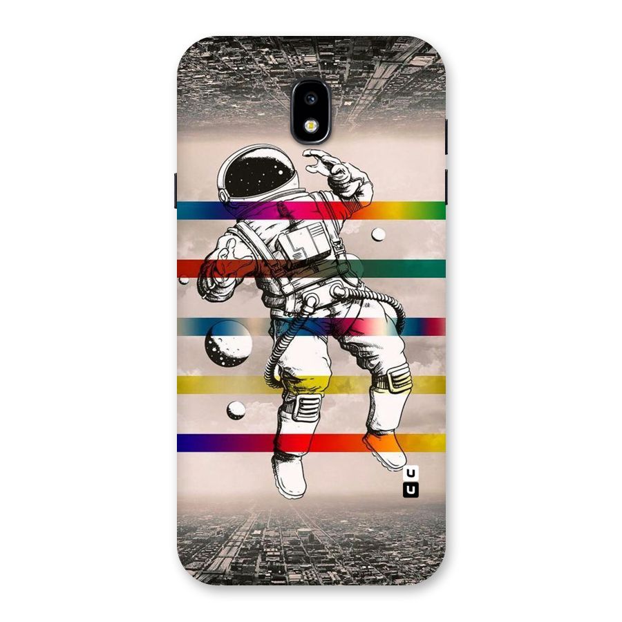 Spaceman Rainbow Stripes Back Case for Galaxy J7 Pro