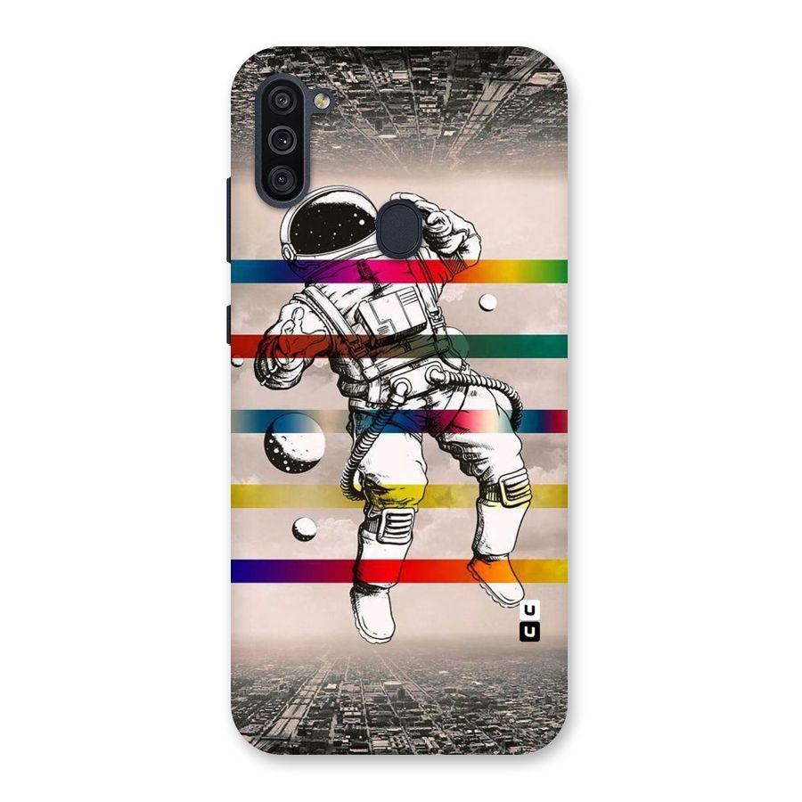 Spaceman Rainbow Stripes Back Case for Galaxy M11