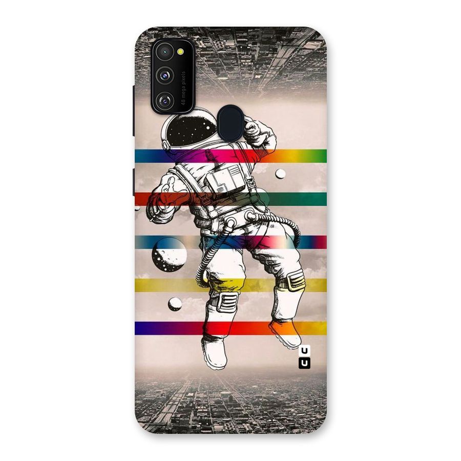 Spaceman Rainbow Stripes Back Case for Galaxy M30s