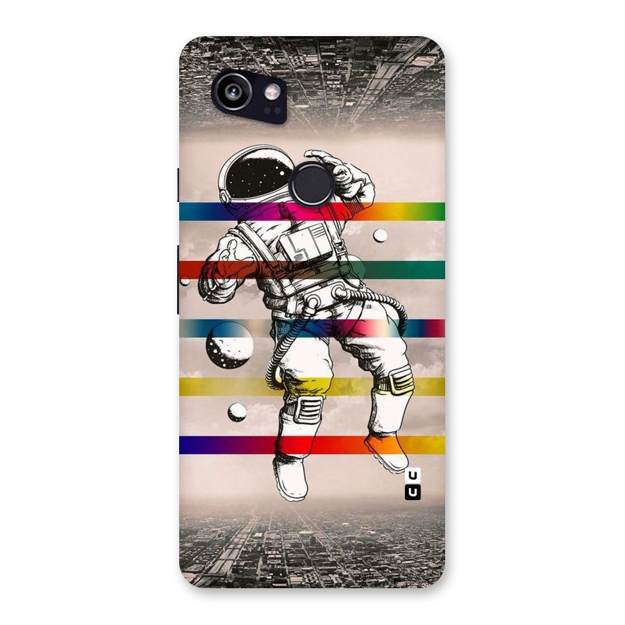 Spaceman Rainbow Stripes Back Case for Google Pixel 2 XL