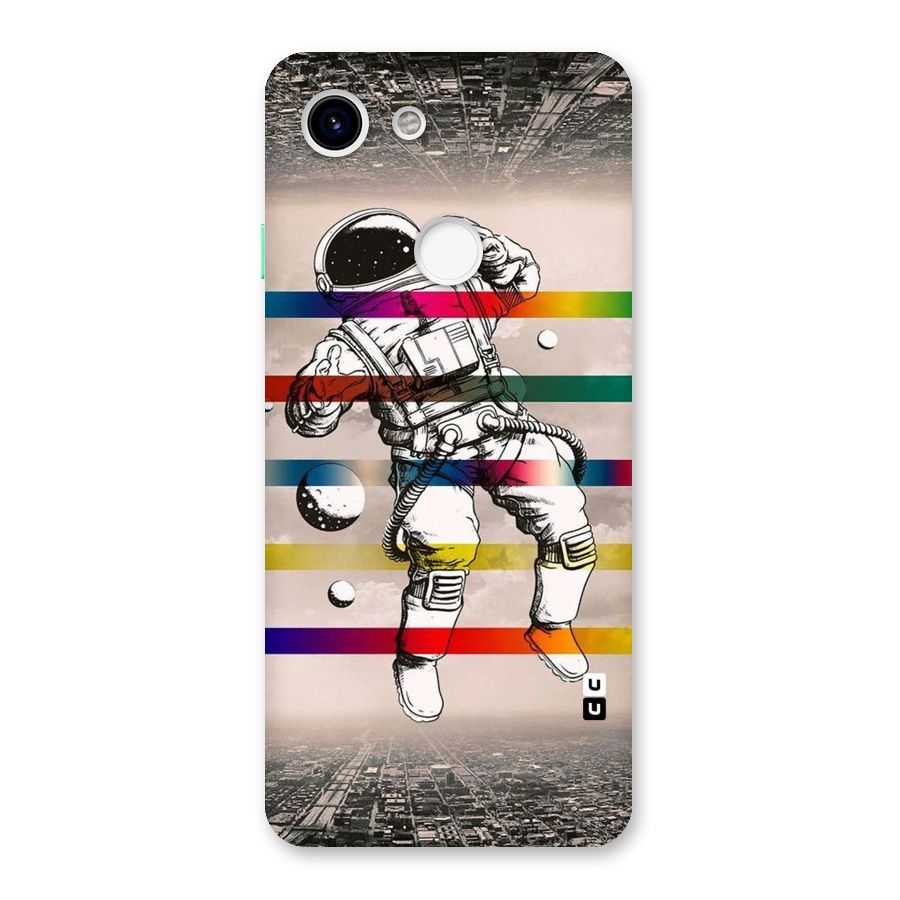 Spaceman Rainbow Stripes Back Case for Google Pixel 3