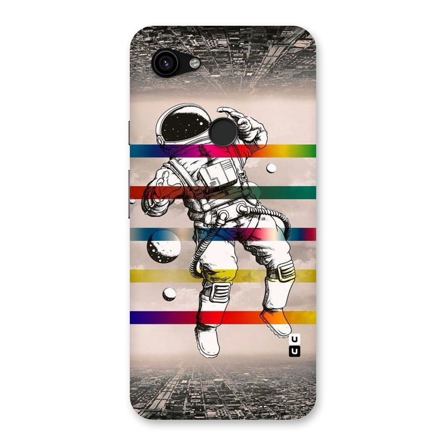 Spaceman Rainbow Stripes Back Case for Google Pixel 3a XL