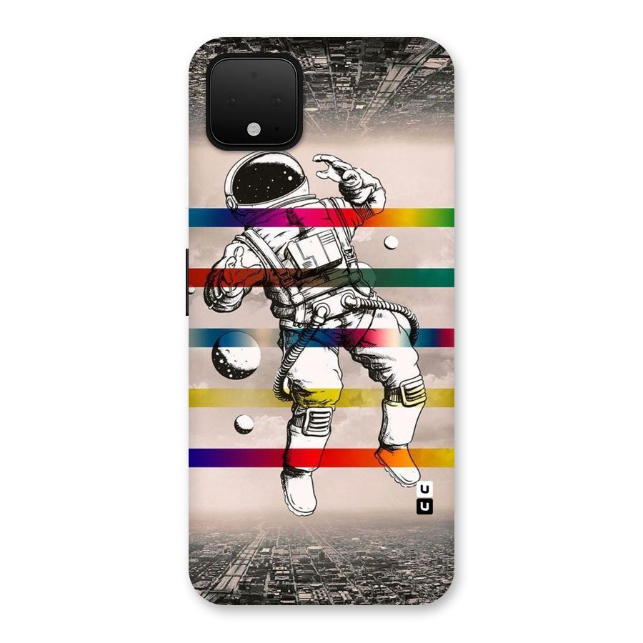 Spaceman Rainbow Stripes Back Case for Google Pixel 4 XL