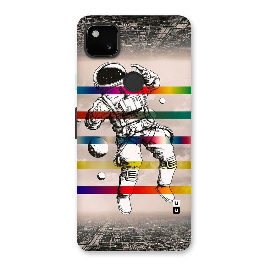 Spaceman Rainbow Stripes Back Case for Google Pixel 4a