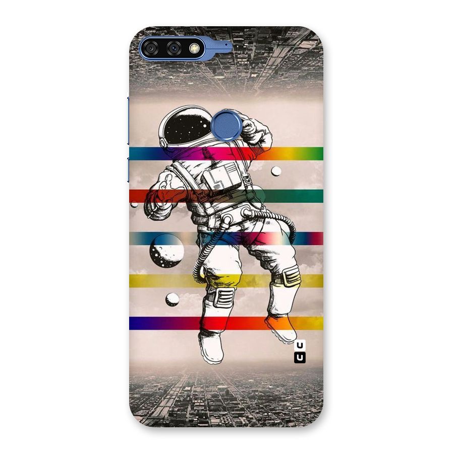 Spaceman Rainbow Stripes Back Case for Honor 7C