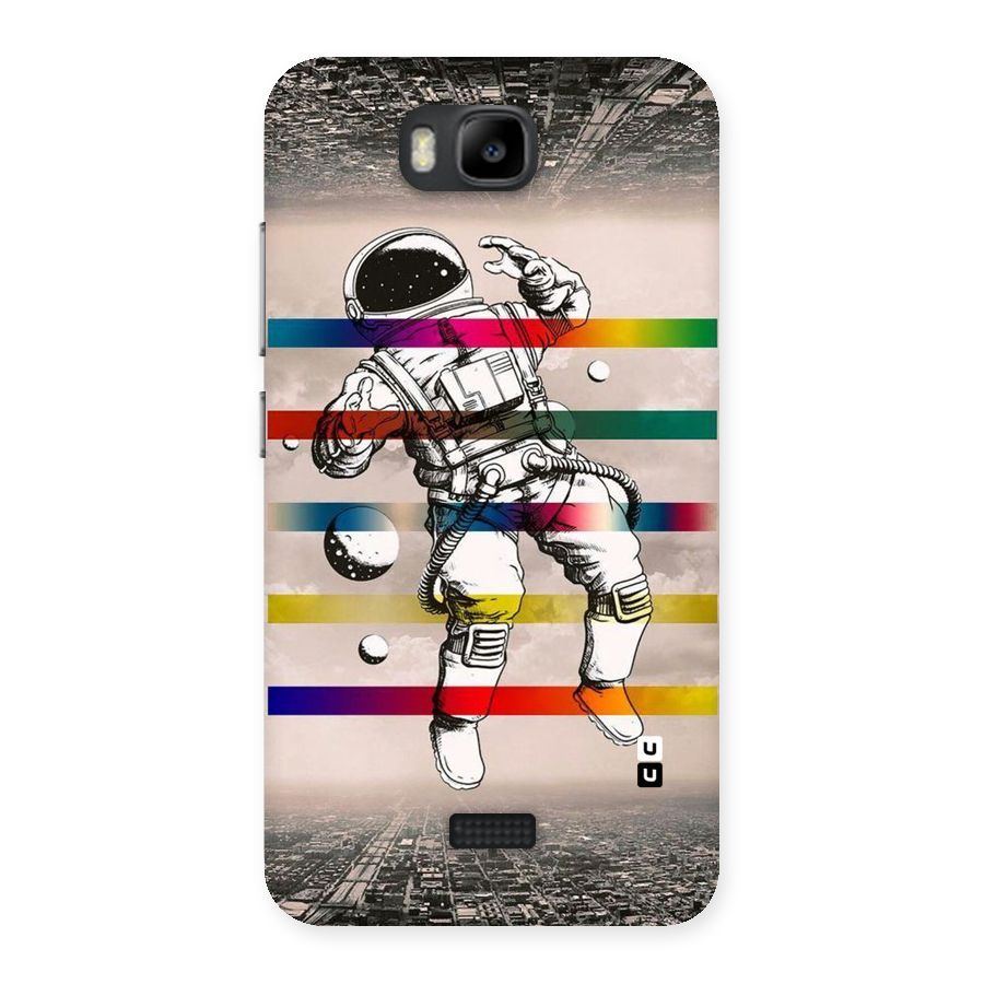 Spaceman Rainbow Stripes Back Case for Honor Bee