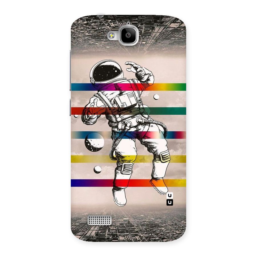 Spaceman Rainbow Stripes Back Case for Honor Holly