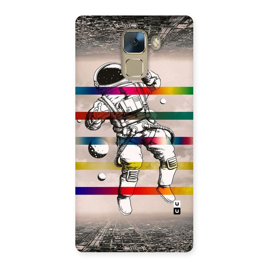 Spaceman Rainbow Stripes Back Case for Huawei Honor 7
