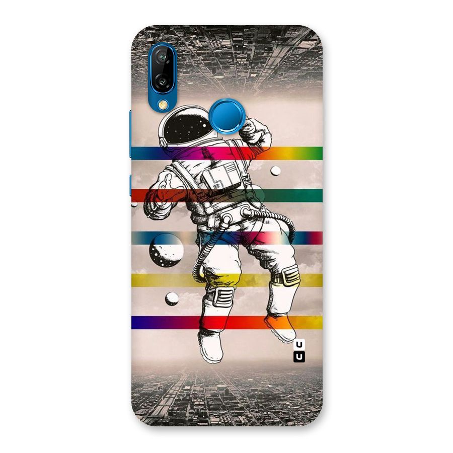 Spaceman Rainbow Stripes Back Case for Huawei P20 Lite