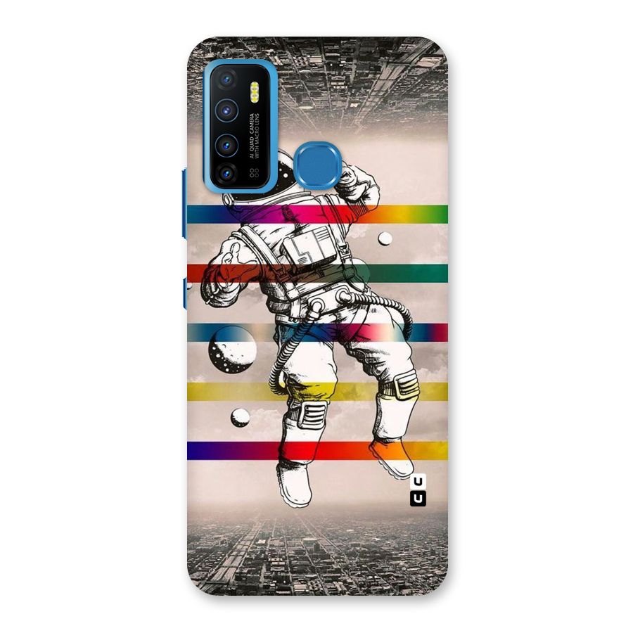 Spaceman Rainbow Stripes Back Case for Infinix Hot 9