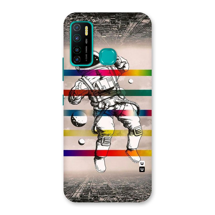Spaceman Rainbow Stripes Back Case for Infinix Hot 9 Pro