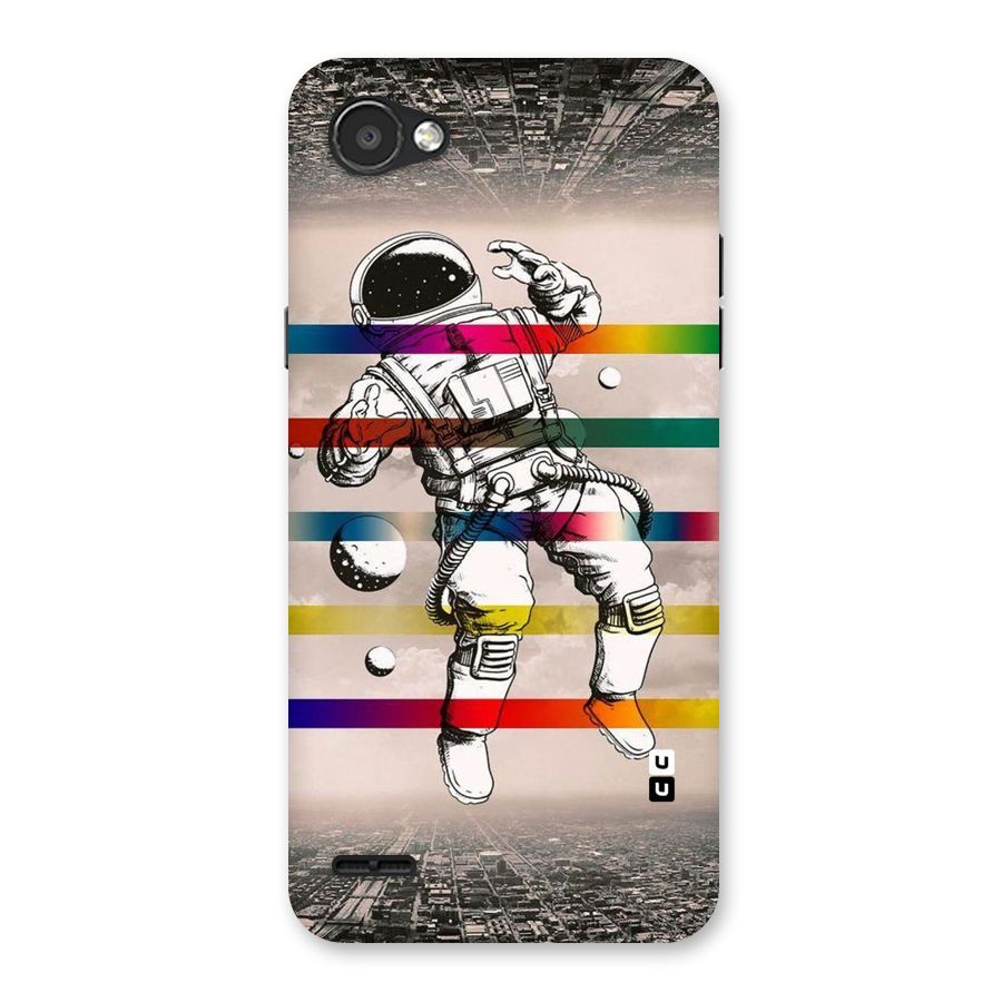 Spaceman Rainbow Stripes Back Case for LG Q6