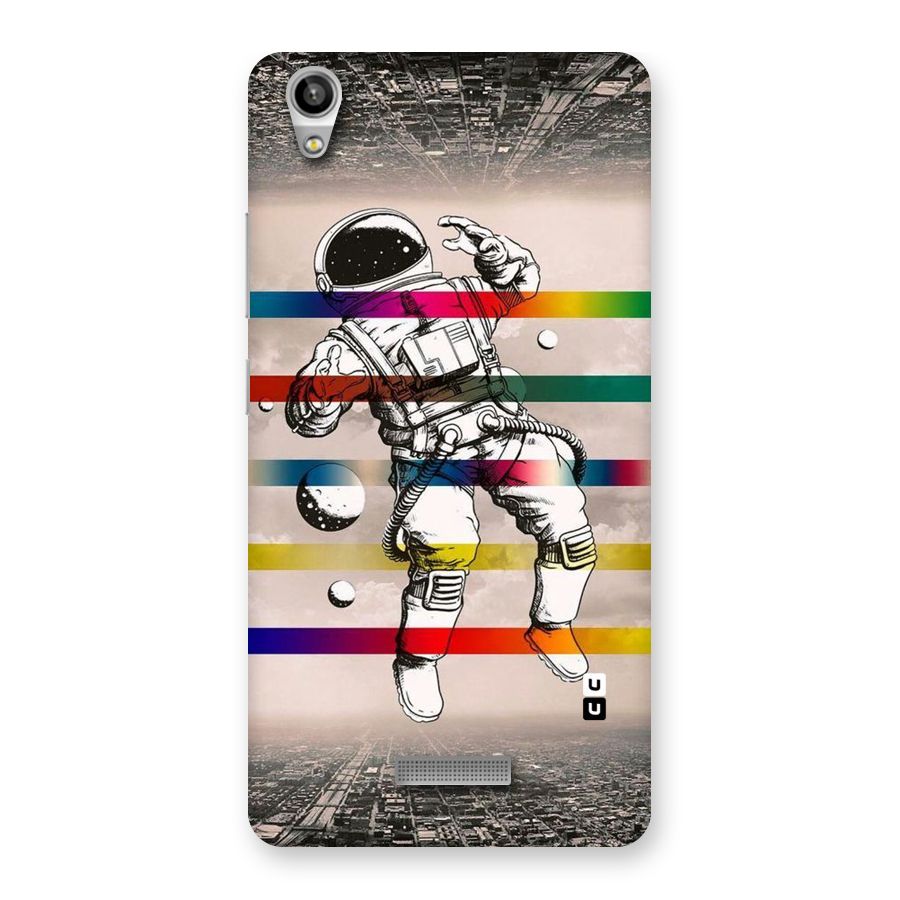 Spaceman Rainbow Stripes Back Case for Lava-Pixel-V1
