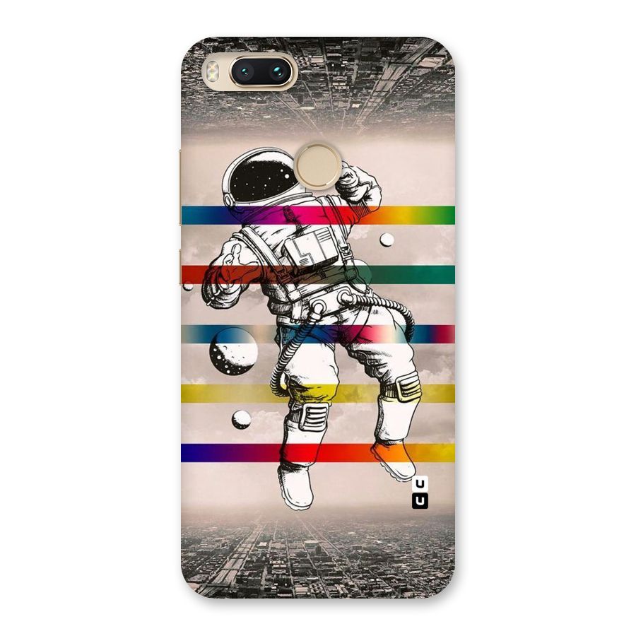 Spaceman Rainbow Stripes Back Case for Mi A1