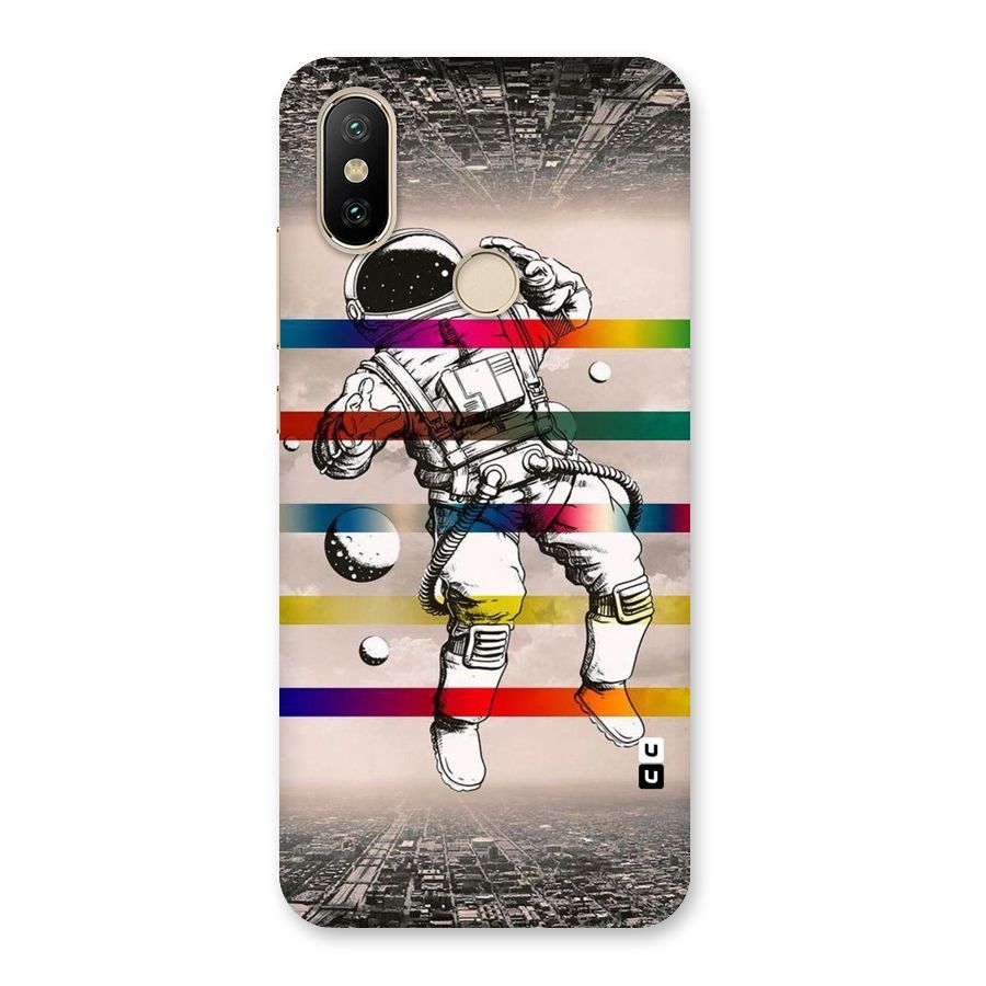 Spaceman Rainbow Stripes Back Case for Mi A2