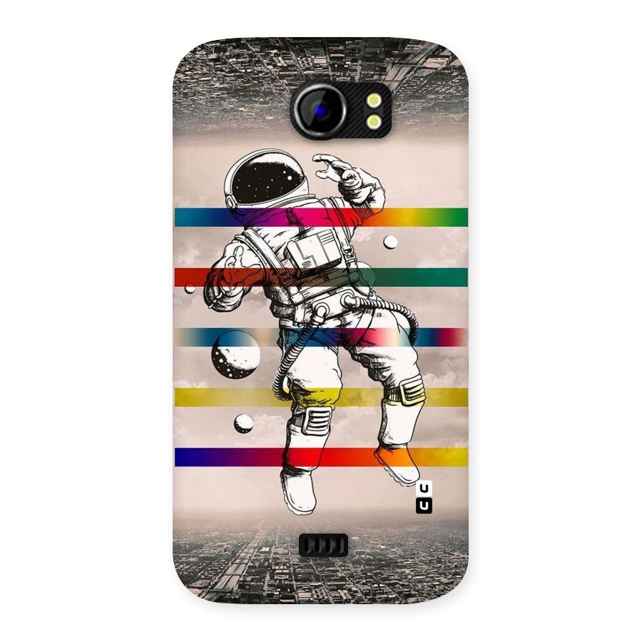 Spaceman Rainbow Stripes Back Case for Micromax Canvas 2 A110