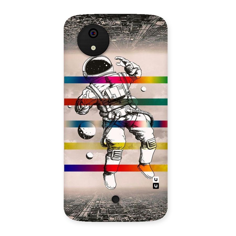 Spaceman Rainbow Stripes Back Case for Micromax Canvas A1
