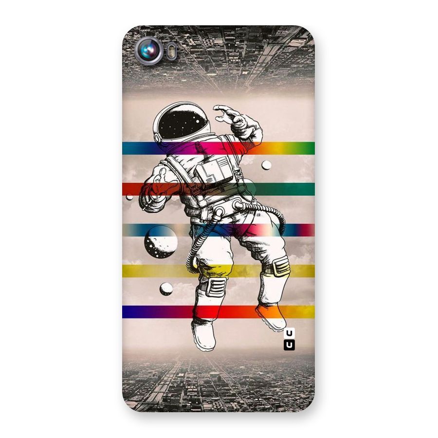 Spaceman Rainbow Stripes Back Case for Micromax Canvas Fire 4 A107
