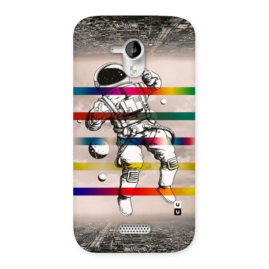 Spaceman Rainbow Stripes Back Case for Micromax Canvas HD A116