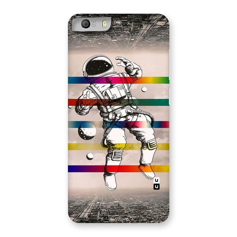 Spaceman Rainbow Stripes Back Case for Micromax Canvas Knight 2