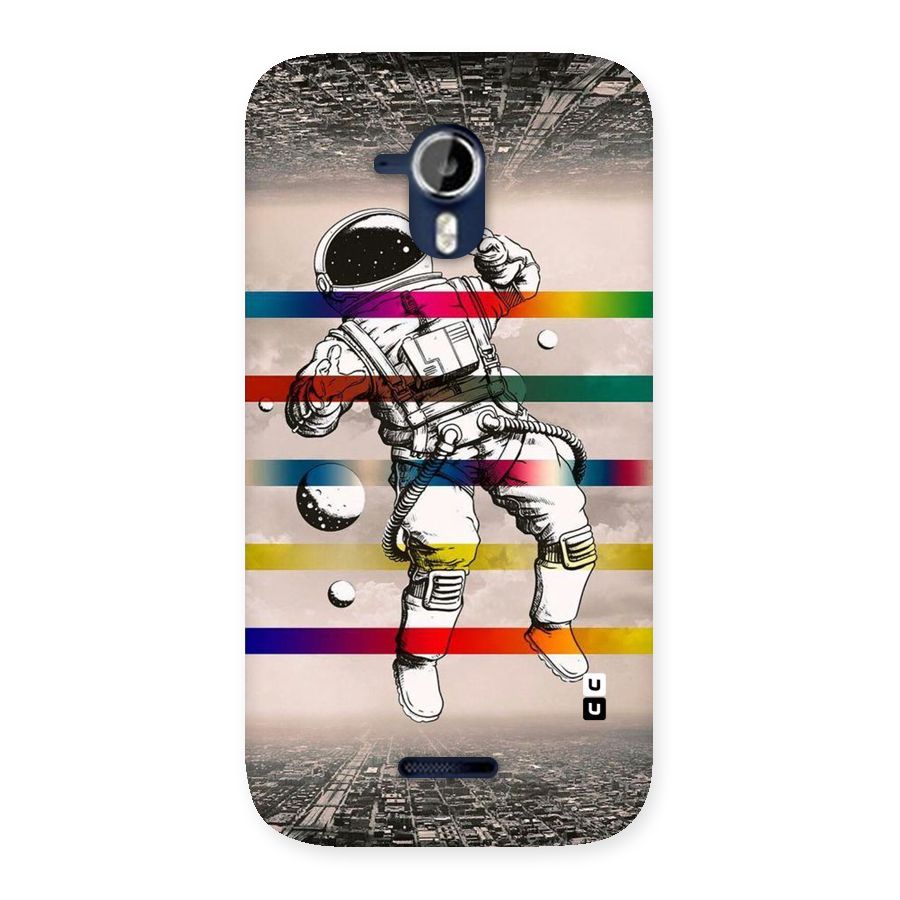 Spaceman Rainbow Stripes Back Case for Micromax Canvas Magnus A117