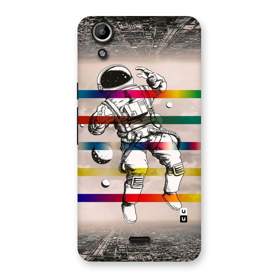 Spaceman Rainbow Stripes Back Case for Micromax Canvas Selfie Lens Q345