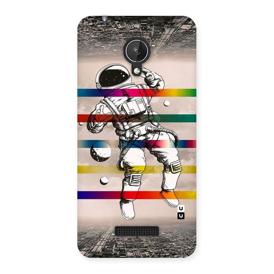 Spaceman Rainbow Stripes Back Case for Micromax Canvas Spark Q380