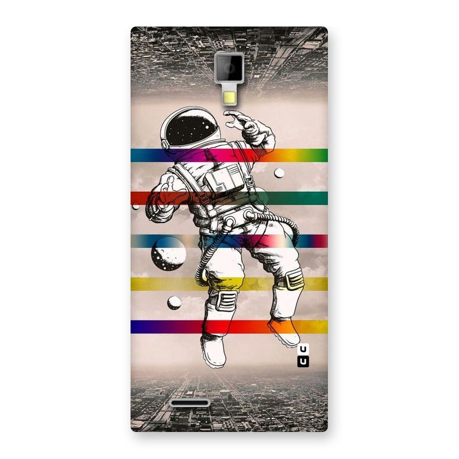 Spaceman Rainbow Stripes Back Case for Micromax Canvas Xpress A99