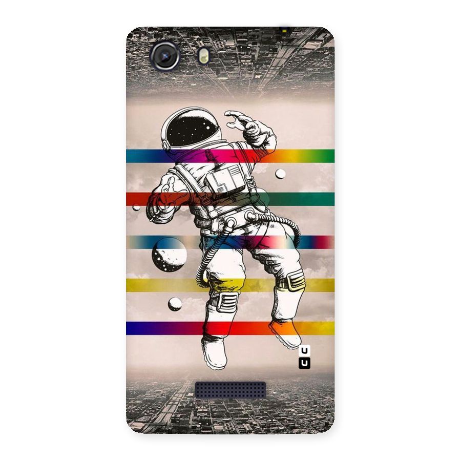 Spaceman Rainbow Stripes Back Case for Micromax Unite 3