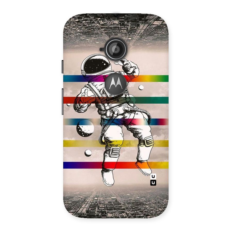 Spaceman Rainbow Stripes Back Case for Moto E 2nd Gen